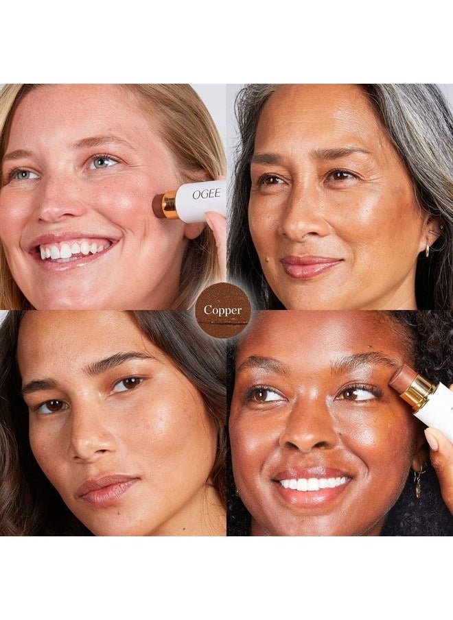 OGEE Face Stick Trio - Contour Stick Makeup Collection - Certified Organic Bronzer, Blush Stick, and Highlighter Stick for a Flawless Look  - Image 2