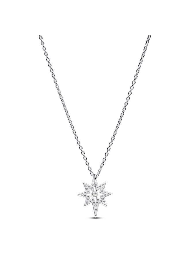 PANDORA North star sterling silver pendant necklace with clear cubic zirconia - Image 2