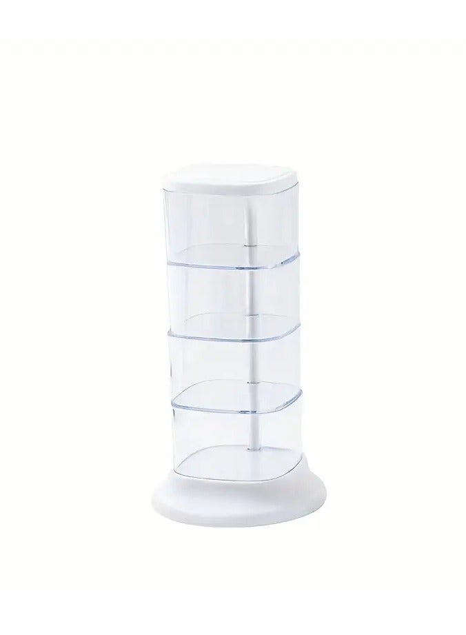 ORiTi Makeup Sponge Containers with Lid Turnable Multi Tier Makeup Sponge Powder Puff Storage Organizer Holder Hair Accessories Dispenser Box For Vanity Countertop Cotton Pad Organization - Image 2