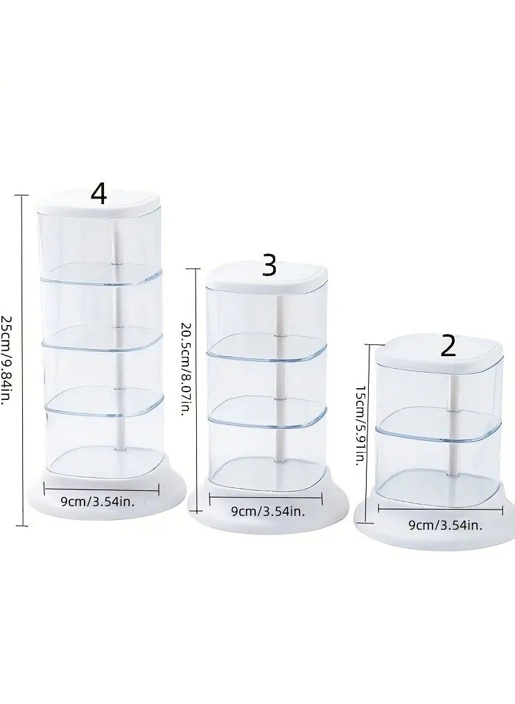 ORiTi Makeup Sponge Containers with Lid Turnable Multi Tier Makeup Sponge Powder Puff Storage Organizer Holder Hair Accessories Dispenser Box For Vanity Countertop Cotton Pad Organization - Image 3