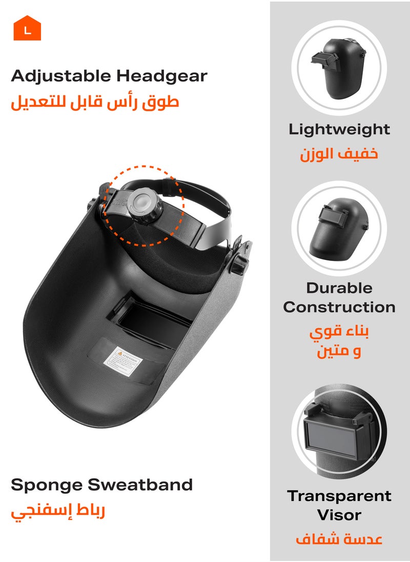 LAWAZIM Welding Safety Mask I -Black- Anti-Fog Impact-Resistant Full-Face Welding Shield with UV/IR Protection, Adjustable Ratchet Suspension Headgear & Sweatband for Arc MMA MIG TIG Metal Fabrication  - Image 3