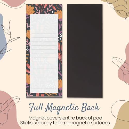 MATICAN Grocery List Magnet Pad for Fridge, 6-Pack Magnetic Note Pads Lists, 60 Sheets Per Pad, 6 Cute Floral Designs, Full Magnet Back To-Do-List Notepads - Image 5