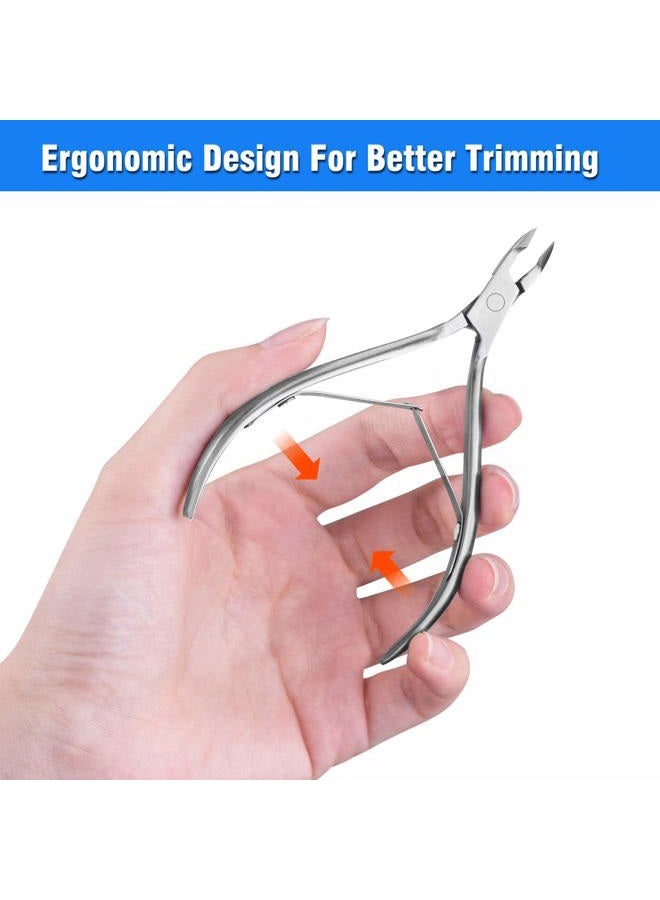 koyata Cuticle Nippers and Cuticle Pusher Manicure Tools Set - Professional Stainless Steel Nail Cuticle Remover Cutter Clippers Tool for Gel Nail Art Fingernails Toenails, Spa - Image 4