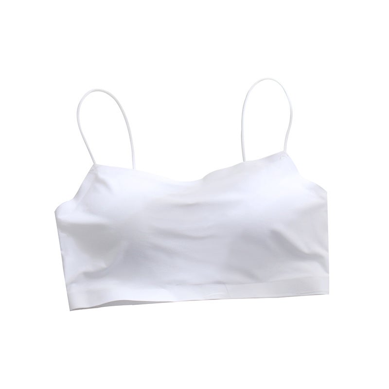 Generic Factory direct ice silk collar beautiful back tube chest summer thin girl seamless wrap chest anti-light sling underwear women White - Image 1