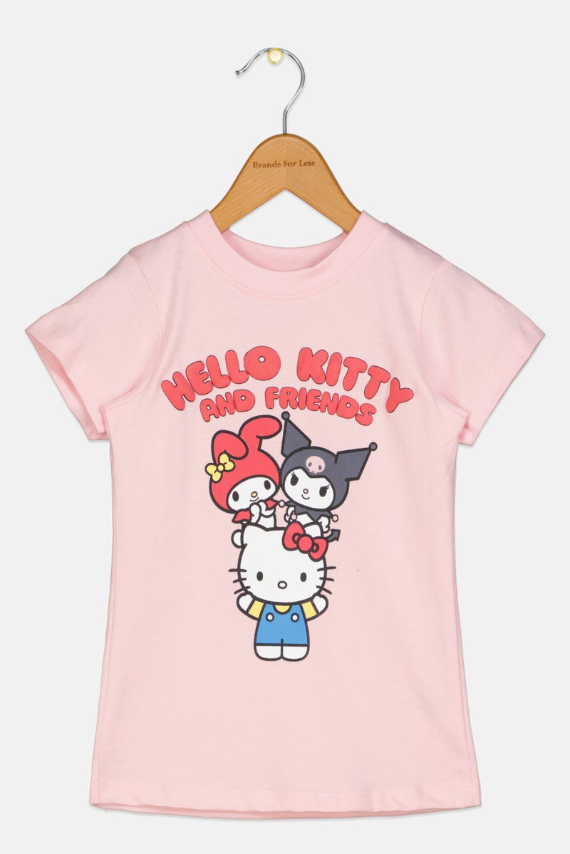 Disney X Hello Kitty And Friends Toddlers Girl Griphic Print T-Shirt, Pink - Image 2