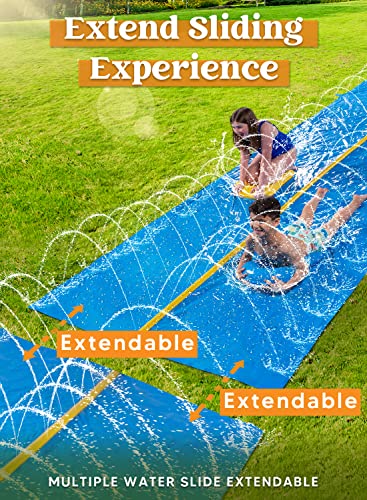 Sloosh Huge Water Slide, 30ft x 6ft Heavy Duty Lawn Water Slip with Built-in Sprinkler Slide and 2 Slip Inflatable Boards for Kids Adults Party Summer Yard Lawn Outdoor Play Activities - Image 3
