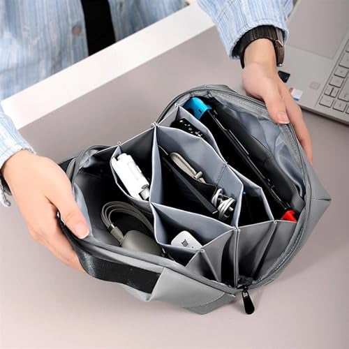 Yellow Weaves Electronics Gadget Organizer Bag |Portable Case for Tech Accessories | Waterproof Travel Pouch for Cable, Adapter, Charger, Drive, Power Bank, Grey - Image 2