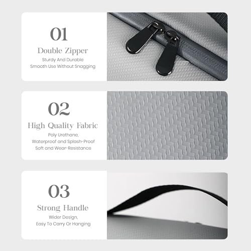 Yellow Weaves Electronics Gadget Organizer Bag |Portable Case for Tech Accessories | Waterproof Travel Pouch for Cable, Adapter, Charger, Drive, Power Bank, Grey - Image 4