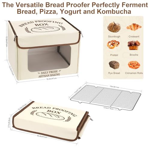 Antner Folding Bread Proofing Box with 70131F Temp Control 99H Timer FrontView Window Sourdough Proofing Box Dough Proofer with Metal Rack for Sourdough Pizza Bread Baking Yogurt Kombucha - Image 3