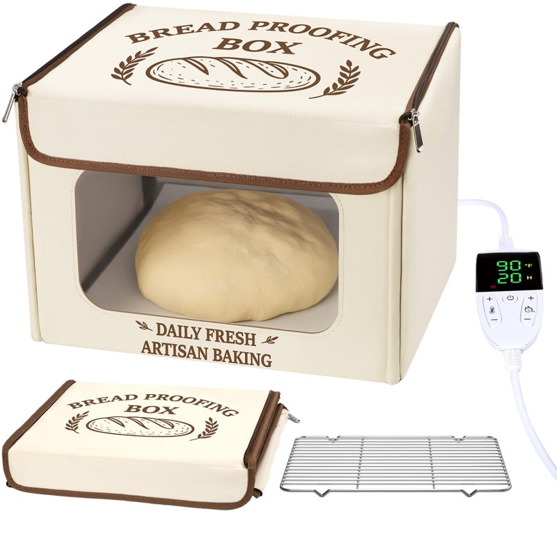 Antner Folding Bread Proofing Box with 70131F Temp Control 99H Timer FrontView Window Sourdough Proofing Box Dough Proofer with Metal Rack for Sourdough Pizza Bread Baking Yogurt Kombucha - Image 2