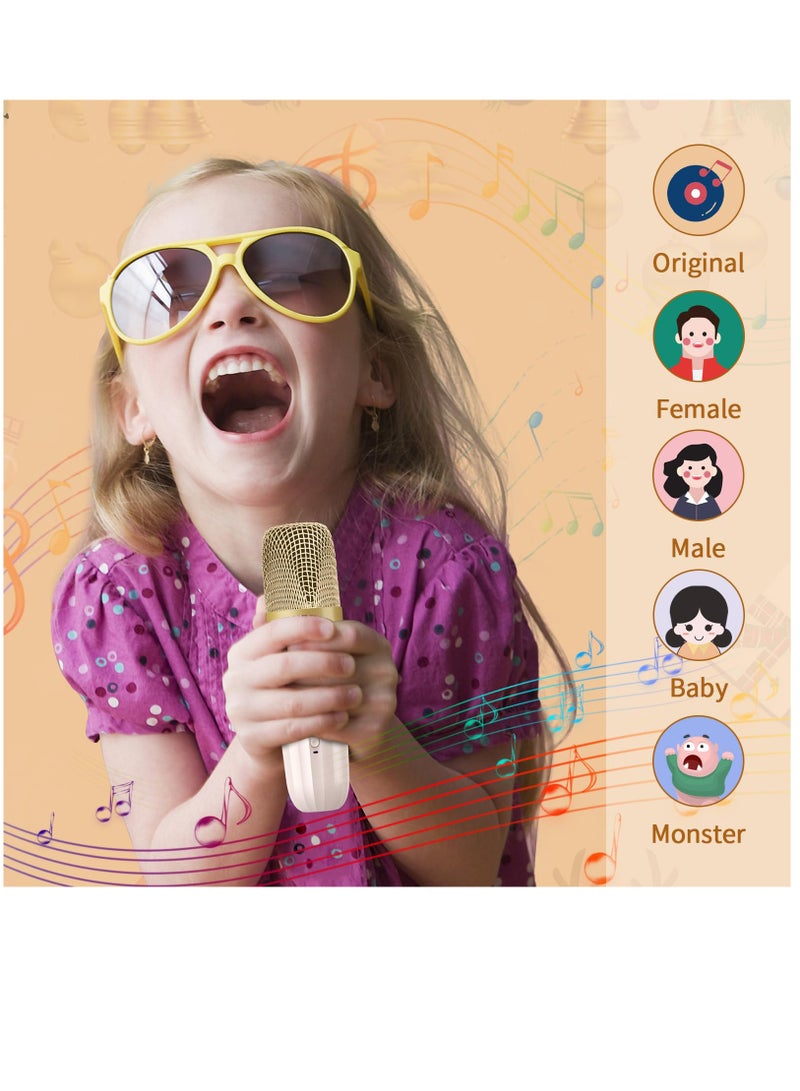 عربست آلة كاريوكي 2 ميكروفونات كاريوكي للأطفال البالغين، آلة كاريوكي صغيرة محمولة تعمل بالبلوتوث، مكبر صوت كاريوكي مع أضواء ليد وألعاب للبنات من 3-12 سنة عيد ميلاد - Image 3