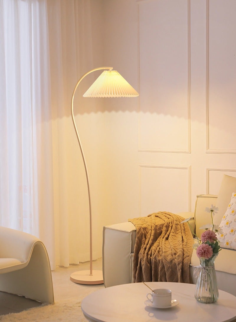 شاربدو مصباح أرضي حديث مطوي لطيف جو حلو ، 12 واط 3 ألوان قابل للتعتيم مع مفتاح القدم ، مناسب لغرفة النوم غرفة المعيشة مكتب بيج 152x42 سم - Image 5