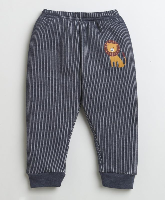 BUMZEE Charcoal Grey Boys Full Sleeves Cotton Thermal T-Shirt & Jogger Set (Peb9636) - Image 4