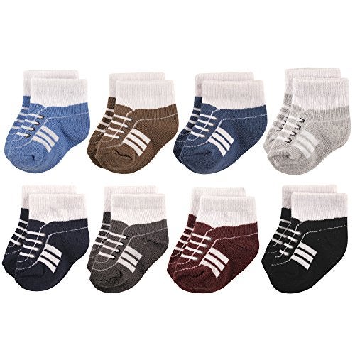 hudson baby Hudson Baby baby boys Cotton Rich Newborn and Terry Casual Socks Sneaker Navy Gray 612 Months US 