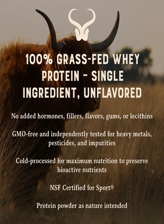 HEART & SOIL 100% Grass Fed Protein Powder – Single Ingredient: Whey Protein Concentrate - UNFLAVORED – Cold-Processed to Preserve Nutrients – 24g of Pure Grass Fed Whey Per Serving – 2lbs - Image 2