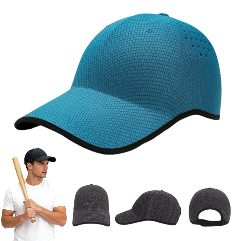 Blue Lightweight Quick Dry Baseball Cap Seamless Packable Unisex Golf Travel - Image 2