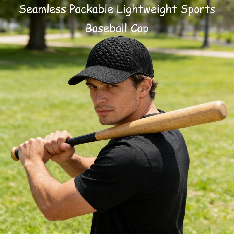 Blue Lightweight Quick Dry Baseball Cap Seamless Packable Unisex Golf Travel - Image 3
