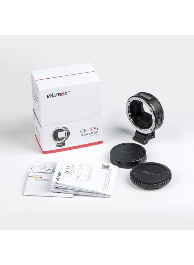 VILTROX EF-E5 Auto Focus Lens Mount Adapter – Canon EF/EF-S to Sony E-Mount, OLED Display, CDAF/PDAF Dual Focus, EXIF Transmission, Lens IS Stabilization, USB Firmware Upgrade - Image 2