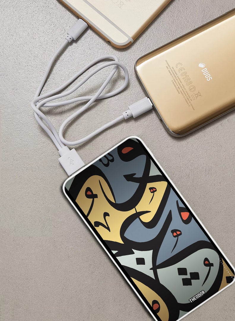 Theodor 10,000 mAh Super Fast Charging Ultra Compact Power Bank with Quick Charge & Power Delivery, Portable Charger For iPhone and Android Caligraphy 1 - Image 2