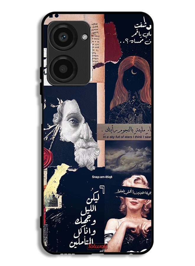 Tolwak Realme 10 Pro Protective Case Cover Arabic Quotes And Cut Faces - Image 1