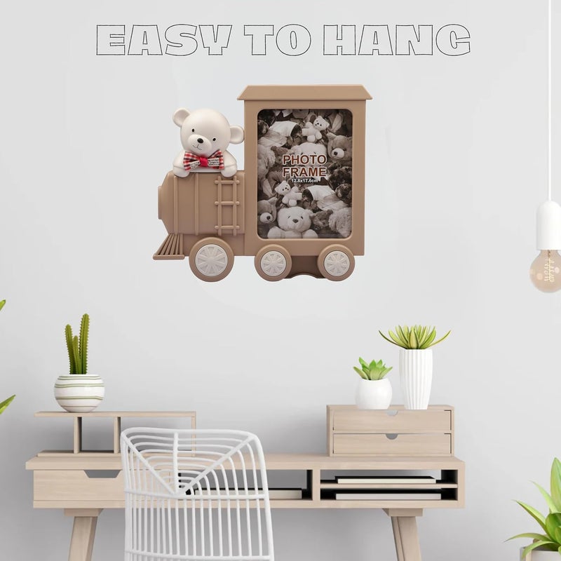 Home Elements Cartoon Character Design Plastic Table Photo Frame For Kids, Table Top Picture Frames, Perfect for Baby Room, Birthday Gifts for Kids, Kids Photo Frame, Birthday Return Gift - 26x25cm (Brown) - Image 4