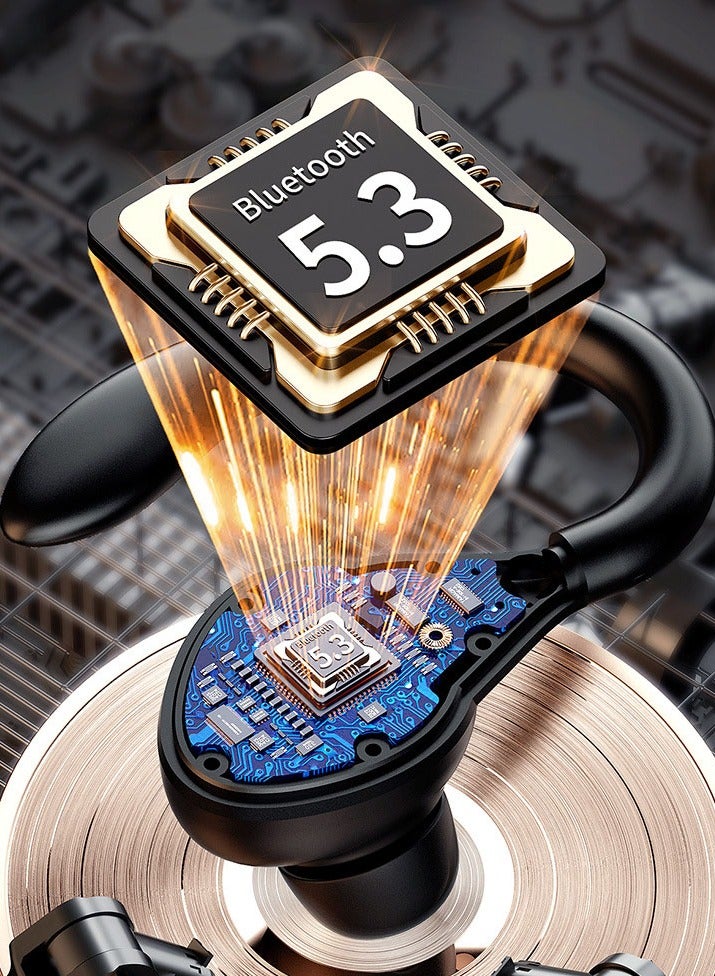 Wireless Sport Headphones, Bluetooth 5.3 Over-Ear Earbuds With Ear Hooks, Sweat-proof Earphones for Running  Workouts, 13mm Driver, Built-in Mic,Intelligent Digital Display - Image 5