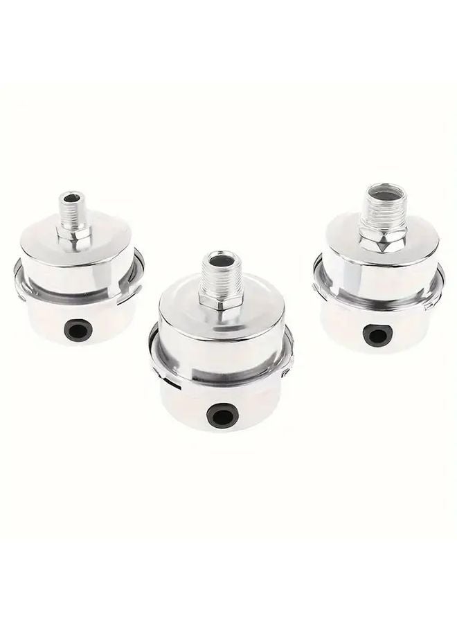 16mm Industrial Air Compressor Silencer Inlet Filter Steel Round Head Chrome Finish - Image 5