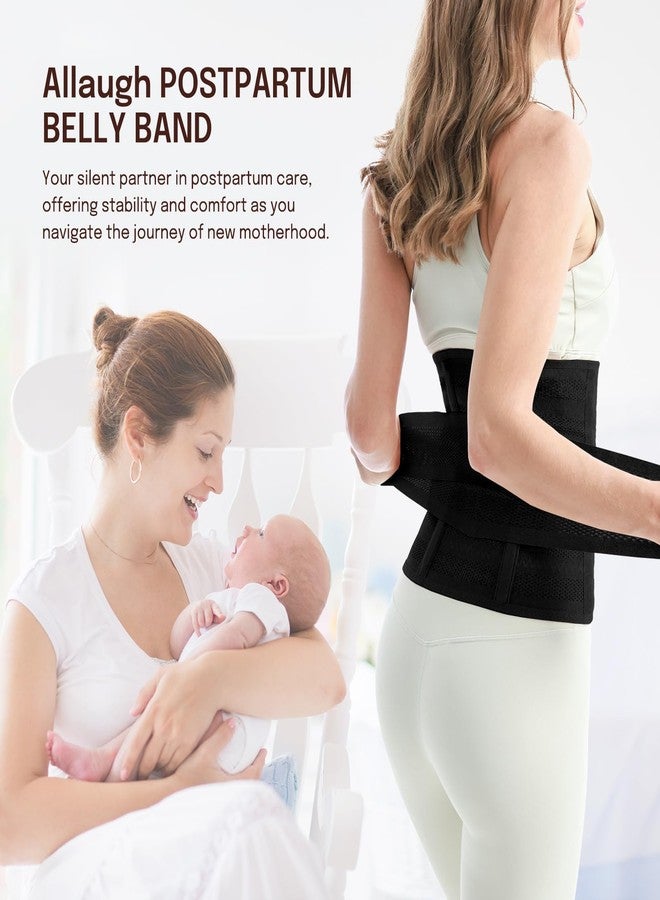 Allaugh Postpartum Belly Band for Women: Abdominal Binder Post Surgery Compression Belt - Post Partum Waist Binder C Section Recovery Wrap Black - Image 5
