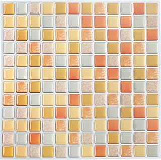Yoillione 3D Mosaic Tile Sticker Removable Wallpaper Tile Yellow, 3D Self Adhesive Wall Tiles Bathroom Wall Tiles for - Image 1