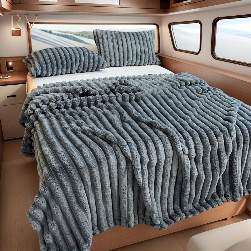 Heavy Duty Ultra Soft Plush Throw Blanket Star Gray 47.64x79.13 Inch All Season Bedding for RV Camper Home Neutral Tone Polyester - Image 4