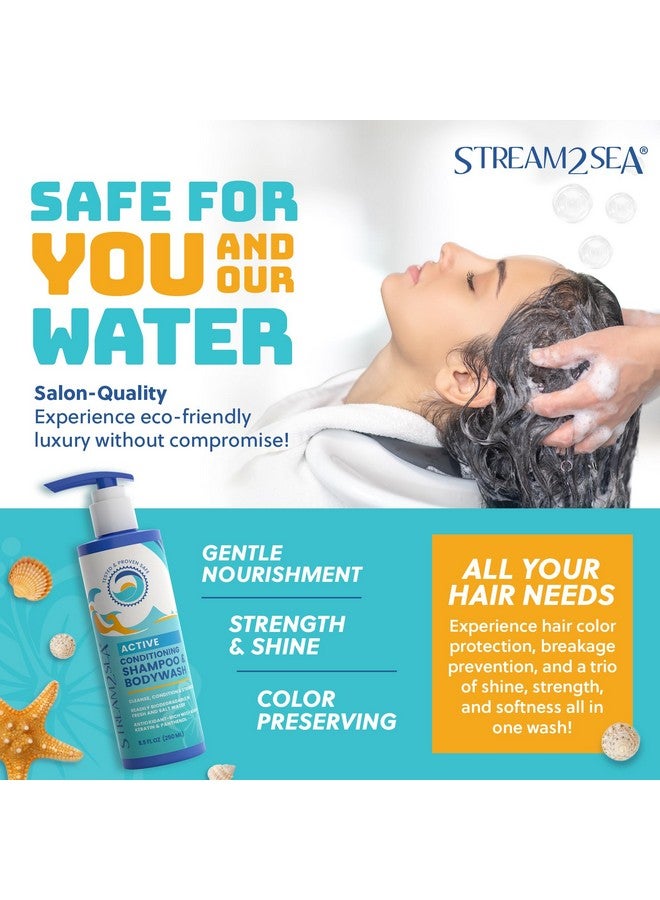 STREAM 2 SEA Non Toxic Shampoo And Conditioner Body Wash 3 In 1 For Swim Reef Safe Swimmers Shampoo For Men Women Kids All Natural Organic Shampoo Conditioner Biodegradable Soap Camping Travel Size 1.69Oz - Image 3
