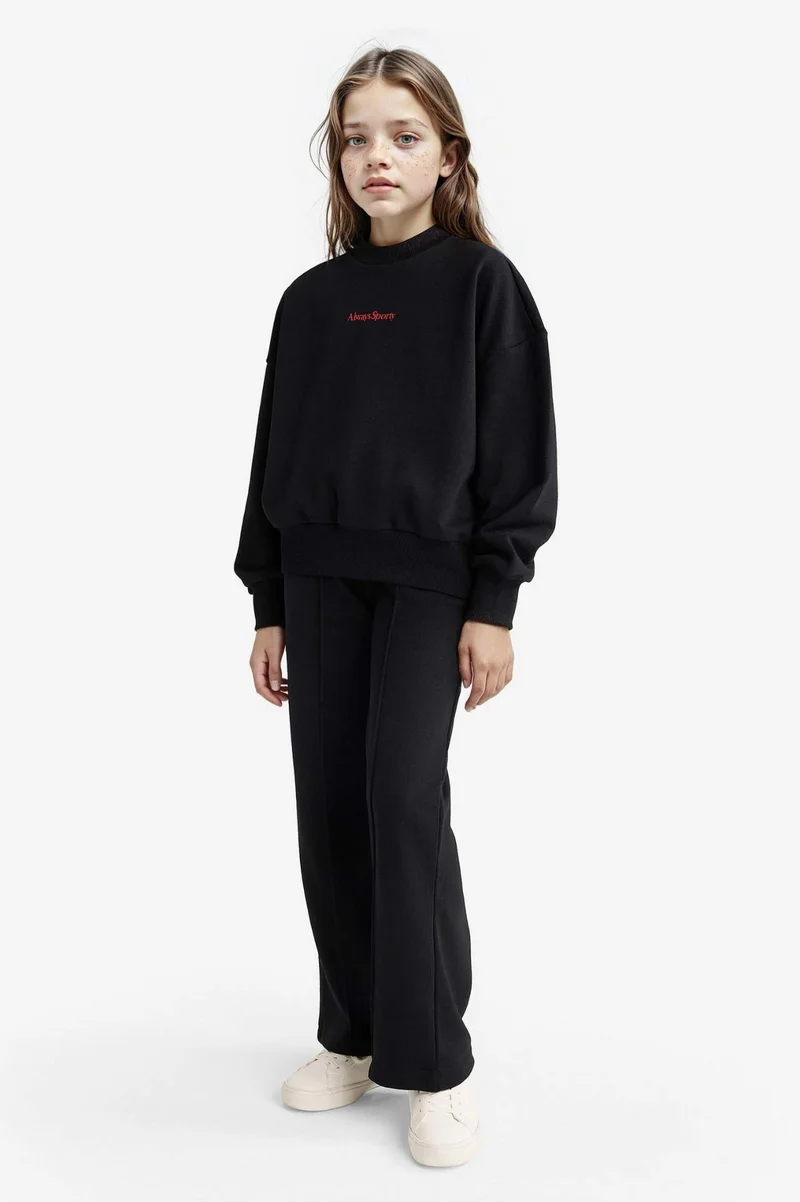 ديفاكتو Girl Printed Sweatshirt Sweatpants 2 Piece Set