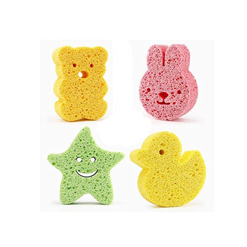 Zikra 4 Pack Premium Bath Sponge, Bath Foam Rub Shower Sponge, Soft Cotton Scrubber Bath Brush Rubbing Towel for Toddler Infant Newborn Great for Sensitive Skin - Image 1