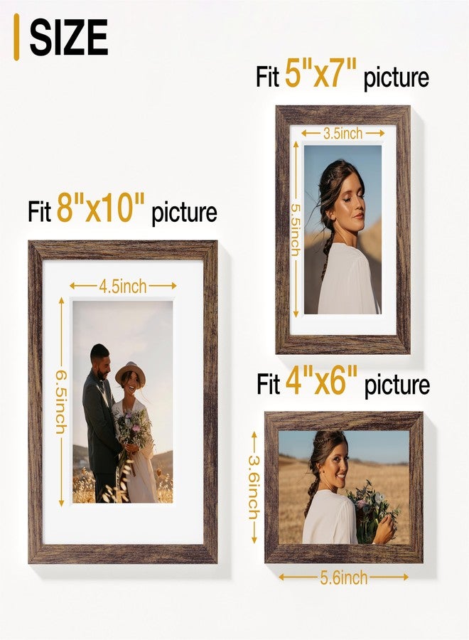Vittanly مجموعة إطارات صور فيتانلي، 15 إطارًا، لتزيين الجدران أو وضعها على الطاولة، مجموعة إطارات عائلية، أحجام متعددة تشمل 3 قطع 8×10، 6 قطع 5×7، 6 قطع 4×6، بني - Image 3