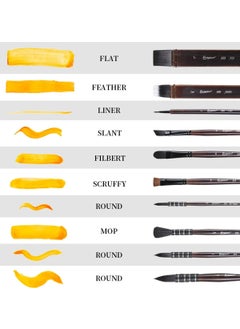 Vox Art Squirrel Bristle Artist Brush Set of 10 Brushes + Carrying Bag Gift  - Image 5