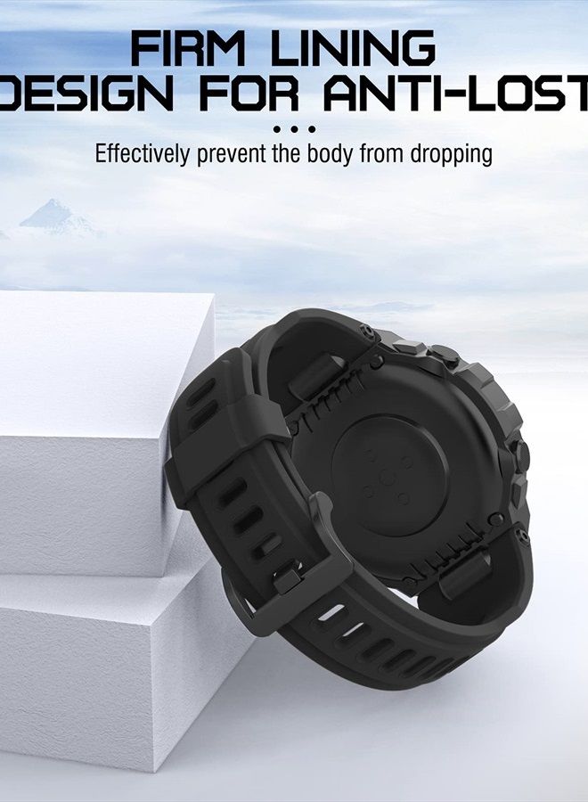 MoKo Sport Strap Compatible with Huami Amazfit T-Rex/T-Rex Pro, Soft Silicone Watch Band Adjustable Wristband Replacement Watchband with Tools, Dark Gray - Image 5