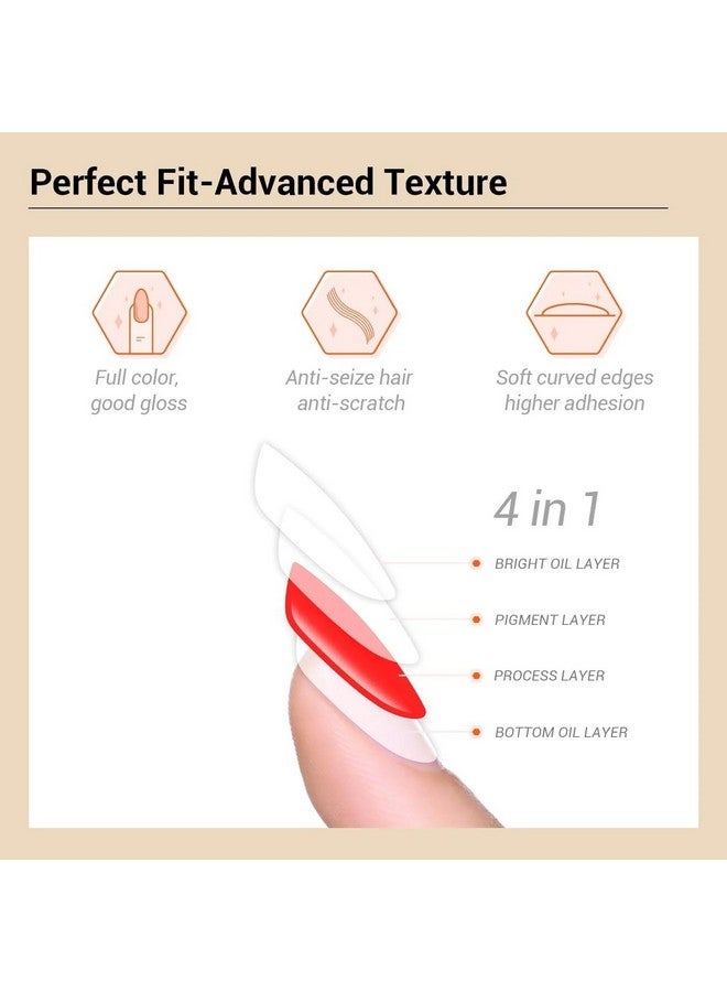 Modelones Champagne Gold Semi Cured Gel Nail Strips from BELLE GAGA 20 Pcs Gel Nail Stickers Sheer Gel Polish Strips, Gel Nail Wraps 10 Sizes, Works With UV Light, Includes 2 Prep Pads, Nail File & Wooden Stick - Image 5