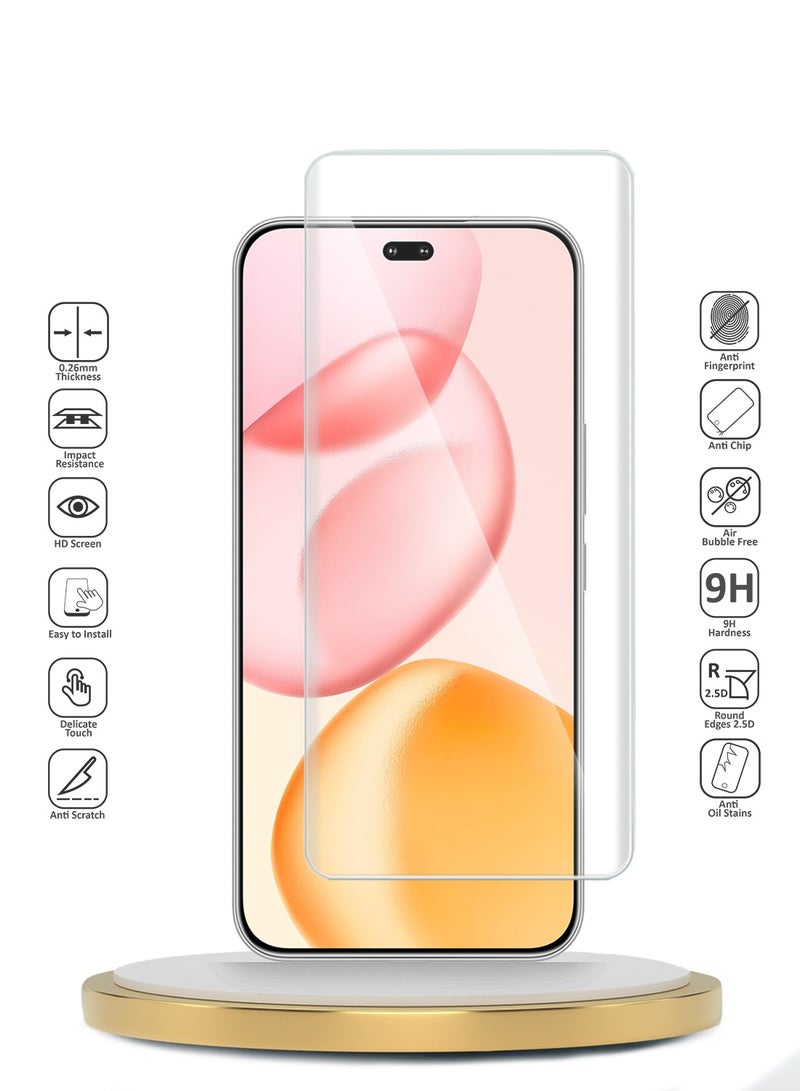 Wtech Honor 400 Pro 5G 2025 Premium Curved Edges UV Full Glue Full Cover Tempered Glass Screen Protector (MSGUCN) - Clear - Image 2