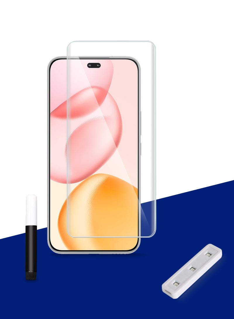 Wtech Honor 400 Pro 5G 2025 Premium Curved Edges UV Full Glue Full Cover Tempered Glass Screen Protector (MSGUCN) - Clear - Image 1