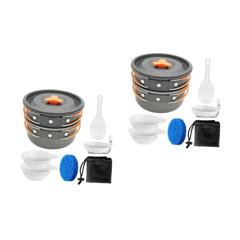 Portable Camping Cookware Set Of 2 With Non Stick Coating And Skid Resistant Handles - Image 2