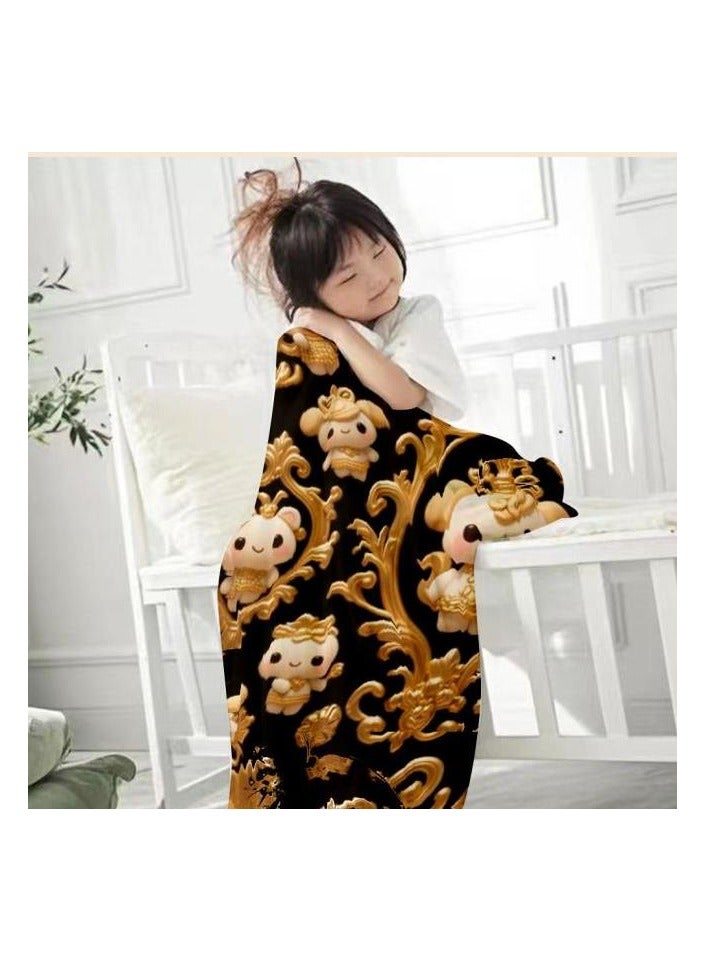 general Children's or student cartoon flannel thin blanket (warm and comfortable, suitable for sleep, games) 100cm*150cm - 228 - Image 1