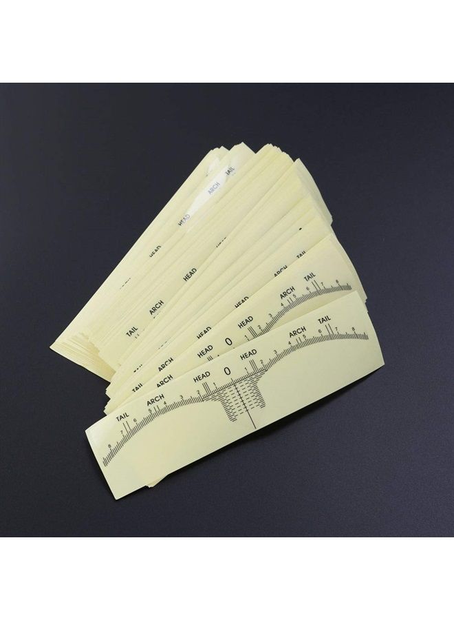 Lurrose Disposable Eyebrow Ruler Sticker Eyebrow Shaping Tools for Makeup Measurement Tattoo Supplies 100 pcs - Image 2