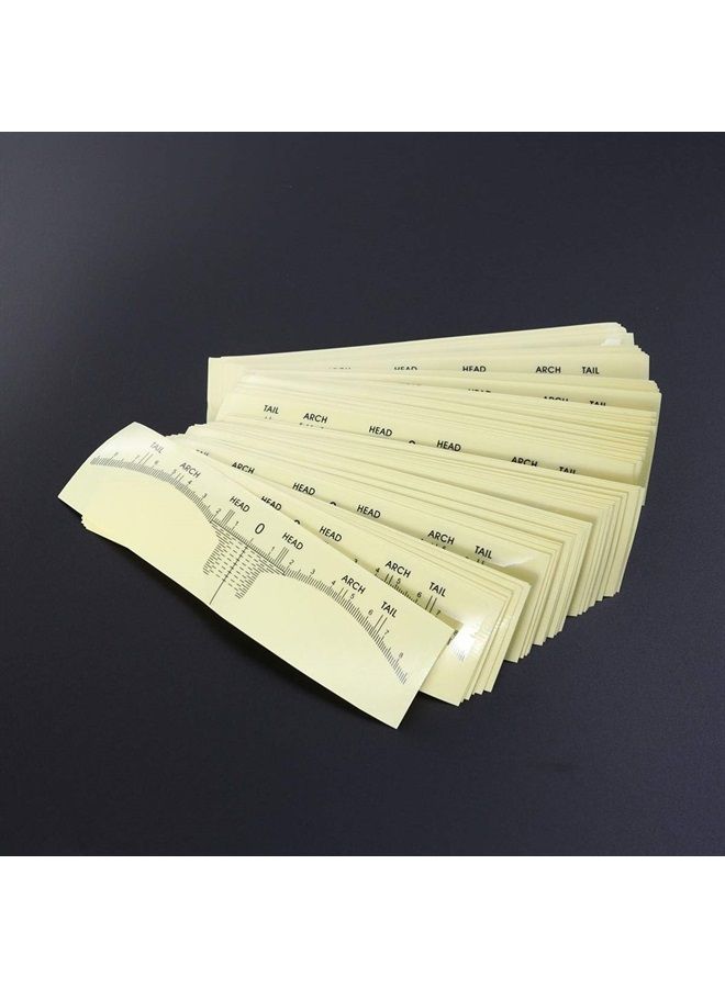 Lurrose Disposable Eyebrow Ruler Sticker Eyebrow Shaping Tools for Makeup Measurement Tattoo Supplies 100 pcs - Image 3
