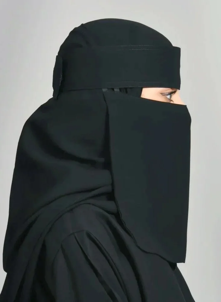 lamha abaya Short niqab with elastic and duct tape