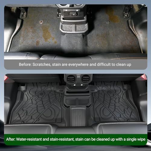 xipoqix Floor Mats Cargo Mat Backrest Mats Compatible with 18-25 Jeep Wrangler JL Unlimited 4X4 Cargo Liner Replacement for 18-25 Jeep Wrangler JL Accessories (Trunk Mat+Backrest Mats+Floor Mats) - Image 3