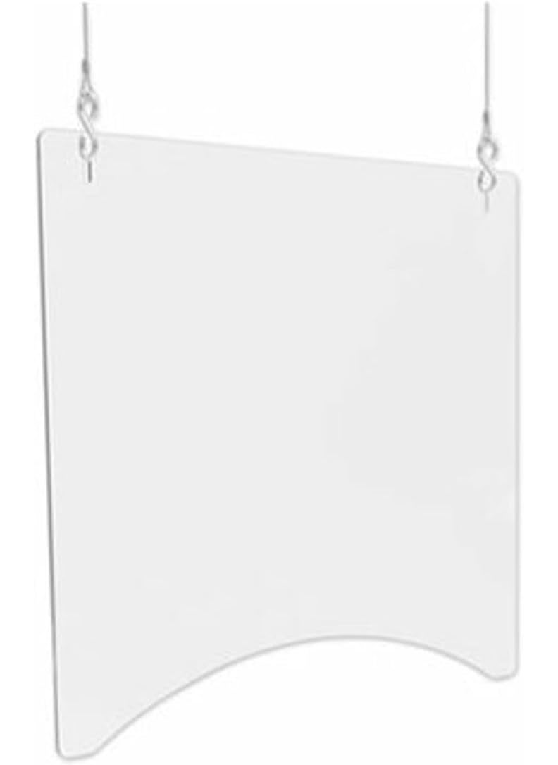 Deflecto Deflecto Plastic Sneeze Guard 24 x 24 Inch 18 Inch Thick Durable Polycarbonate Barrier Protection for Store Checkout Counter  Hanging Table Shield with Cutout  - Image 1
