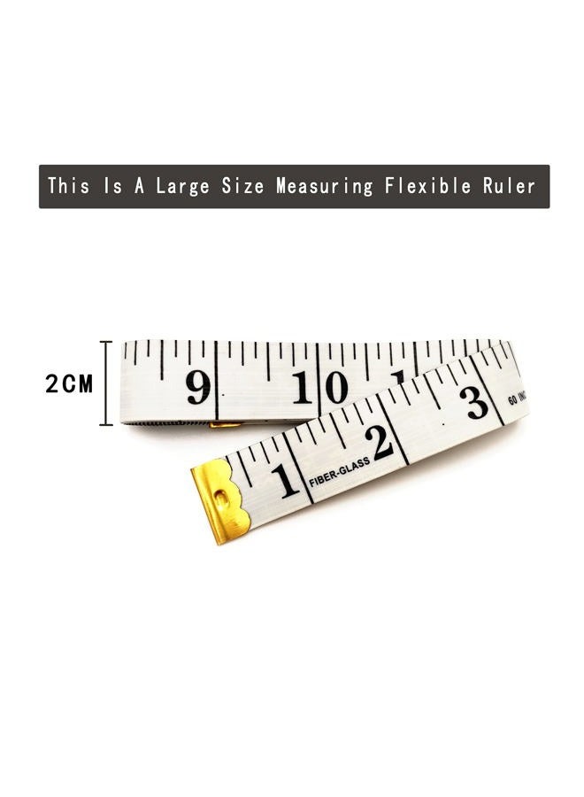 STAMI PLET 3 Pack Soft Measuring Tape for Body,Double Scale Fabric Craft Tape Measure Sewing Tailor Cloth Flexible Ruler for Weight Loss 60 inch/150cm,White - Image 2