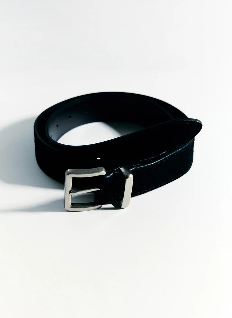 Lichi  Genuine suede belt with a rectangular buckle for Women | Best Price UAE