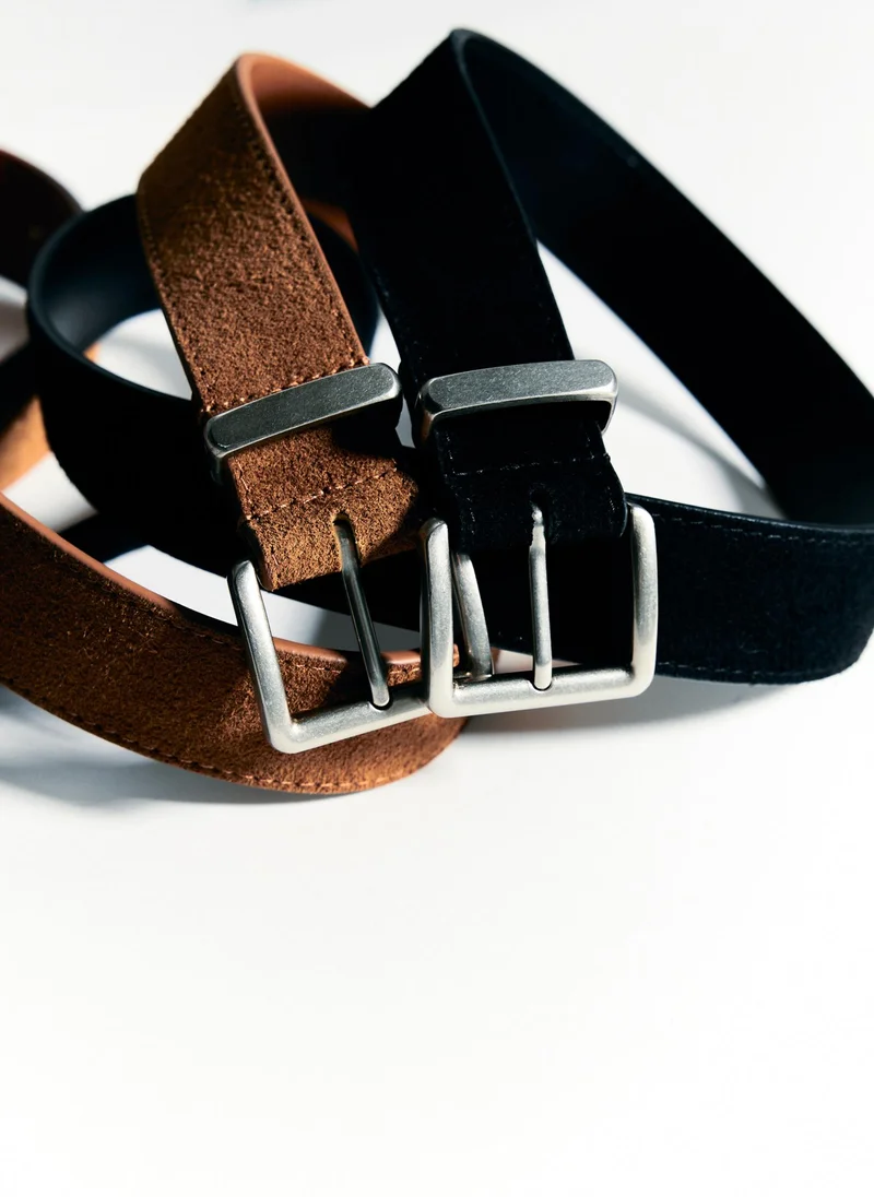 Lichi  Genuine suede belt with a rectangular buckle for Women | Best Price UAE