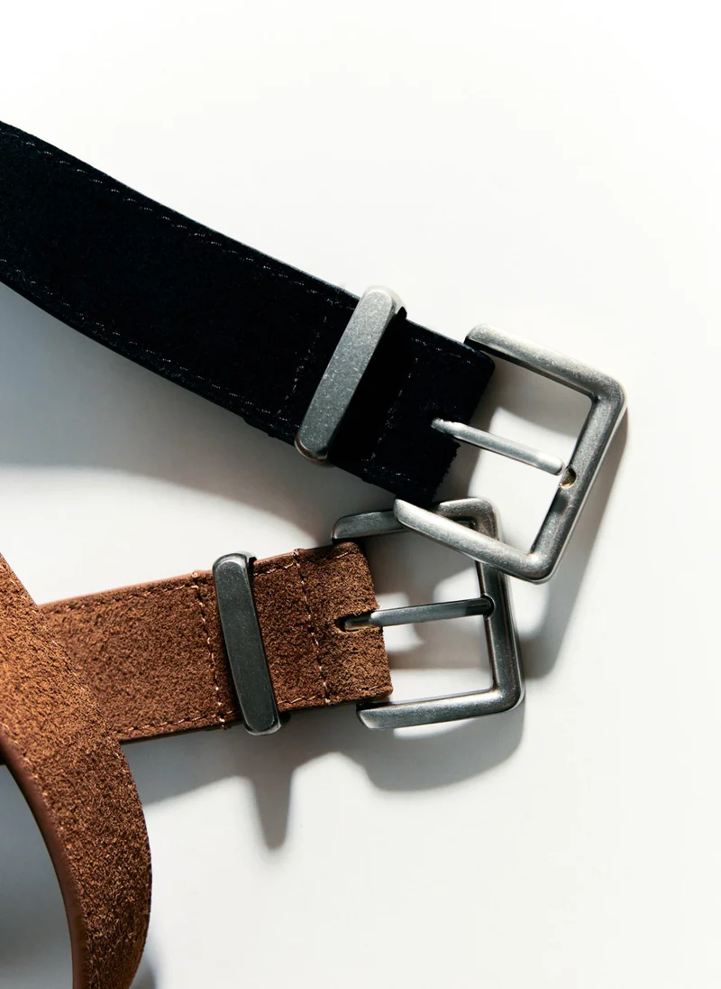 Lichi  Genuine suede belt with a rectangular buckle for Women | Best Price UAE
